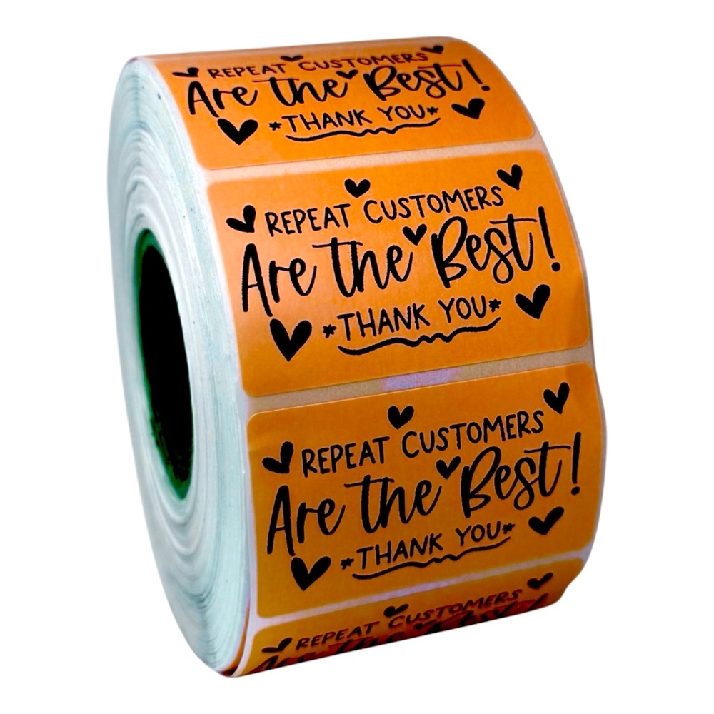 Repeat Customers are The Best Stickers,Thank You Sticker 8 COLORS TO CHOOSE FROM - Picture 7 of 9